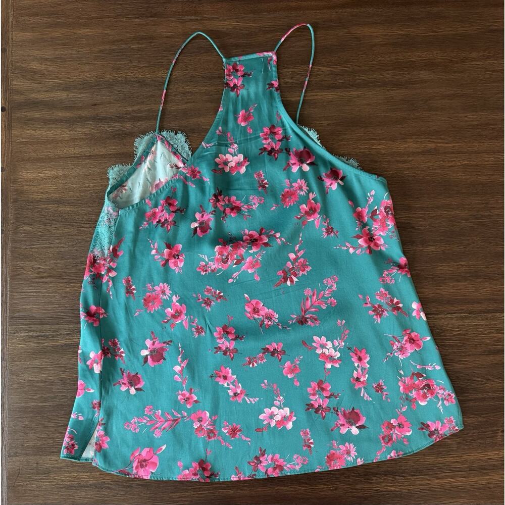 Cami Nyc Silk Top Racerback Lagoon Floral Anthropologie S - Picture 5 of 12